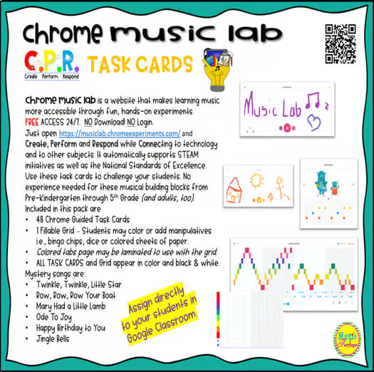Chrome Music Lab Task Cards -Distance Learning