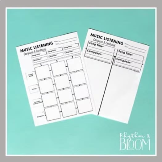 Music Listening Worksheet Bundle