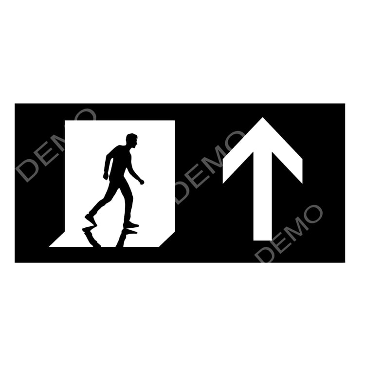 Fire Exit Safety Sign, arrow up