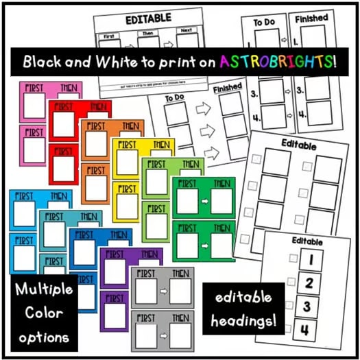 Editable Visual Schedule Boards and Pieces for Special Education