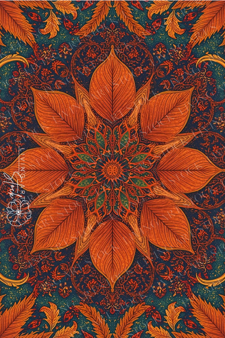Orange fine art motif wallpaper