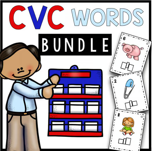 CVC Activities BUNDLE - Literacy Centers - Worksheets