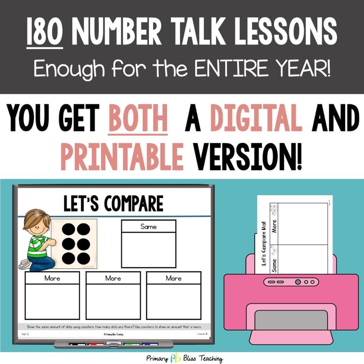 KINDERGARTEN NUMBER TALKS BUNDLE for BUILDING NUMBER SENSE AND MENTAL MATH