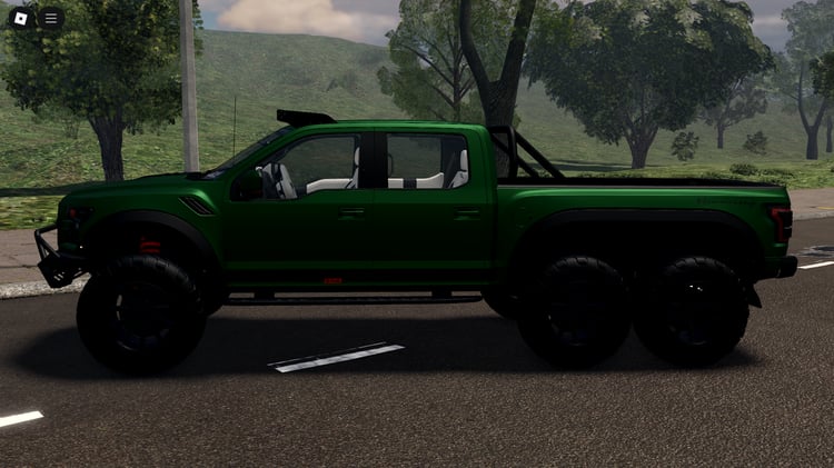 Player driving Velociraptor 6x6 in Roblox off-road map