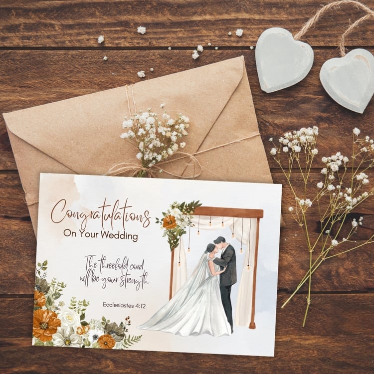 JW Wedding Congratulations Cards - Ecclesiastes 4:12