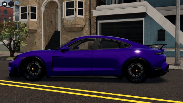 Player driving Porsche Taycan Turbo GT Roblox
