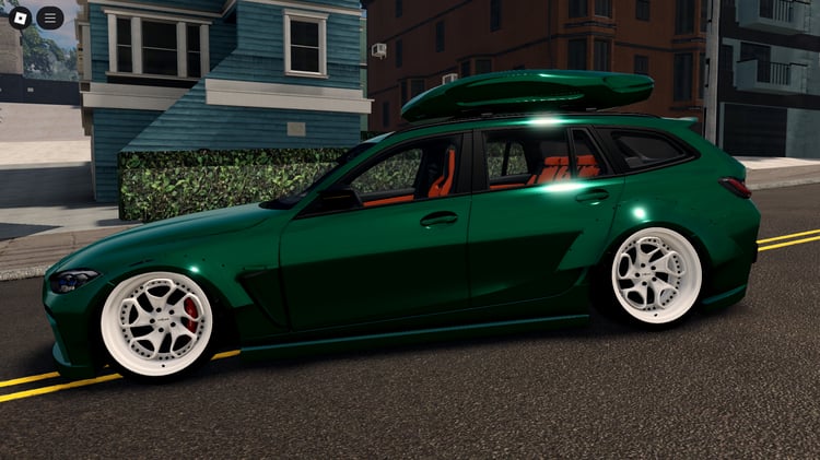 Player driving M3 G81 Touring Tuned in Roblox