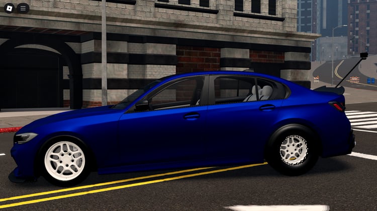 Player driving BMW M340i Drag Roblox