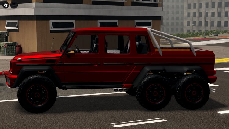 Player driving G63 AMG 6x6 in Roblox