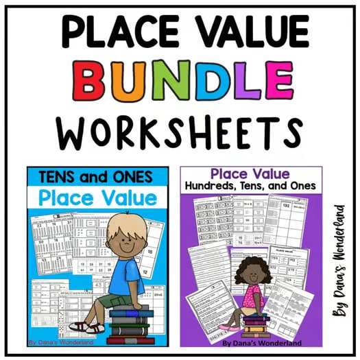1st & 2nd Grade Place Value Worksheets BUNDLE Hundreds, Tens, and Ones