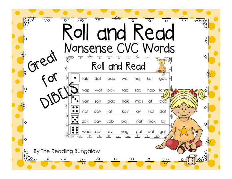 Nonsense Word (CVC) Roll and Read {GREAT for DIBELS/RTI}