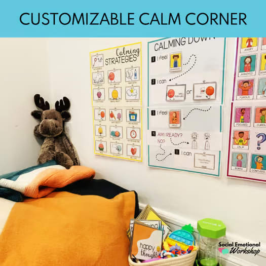Calm Down Corner Posters & Calming Strategies for Classroom Emotion Regulation