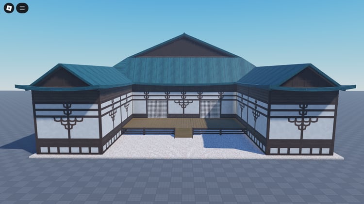 Enterable Japanese library building Roblox asset
