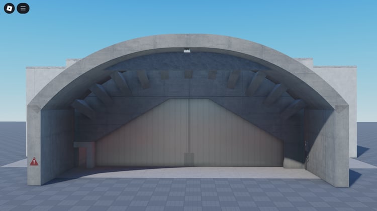Roblox aircraft hangar bunker exterior