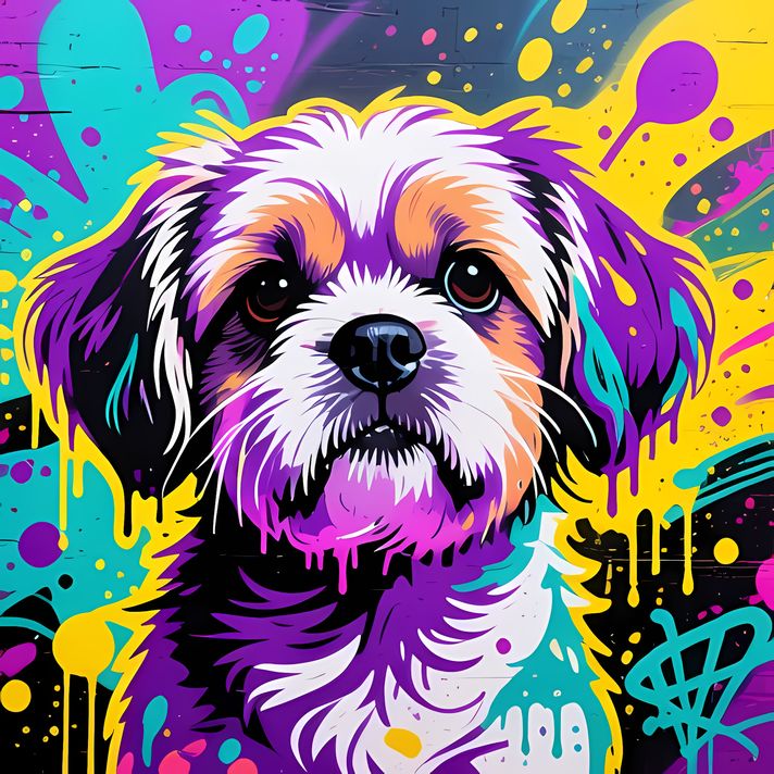 🐾14 Shih Tzu Dogs High-Res Art Images in Psychedelic Pop & Street Art Styles  📦 What’s Included:  14 Files in total High Resolution: 300 DPI for professional quality Image Sizes: From 3072px to 9216px (portrait, landscape and square orientations) 🎨 Perfec