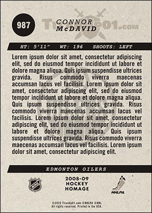 2008-09 OPC Hockey Homage Photoshop PSD Templates