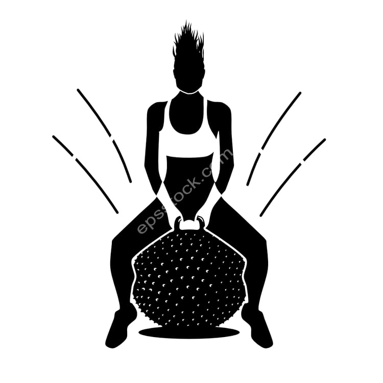woman on hopper ball