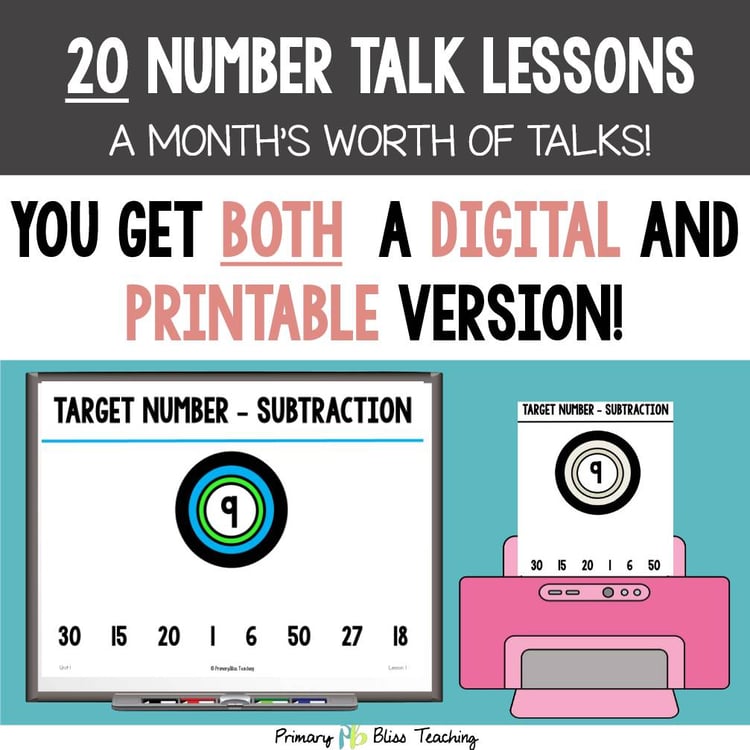 Third Grade Number Talks Unit 1 for Building Number Sense and Mental Math