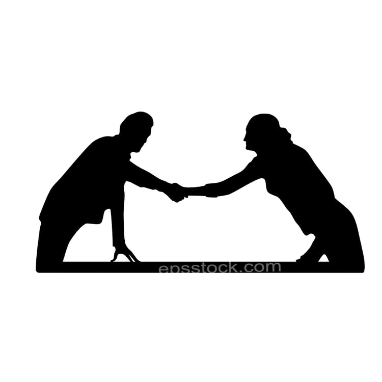 handshake at table