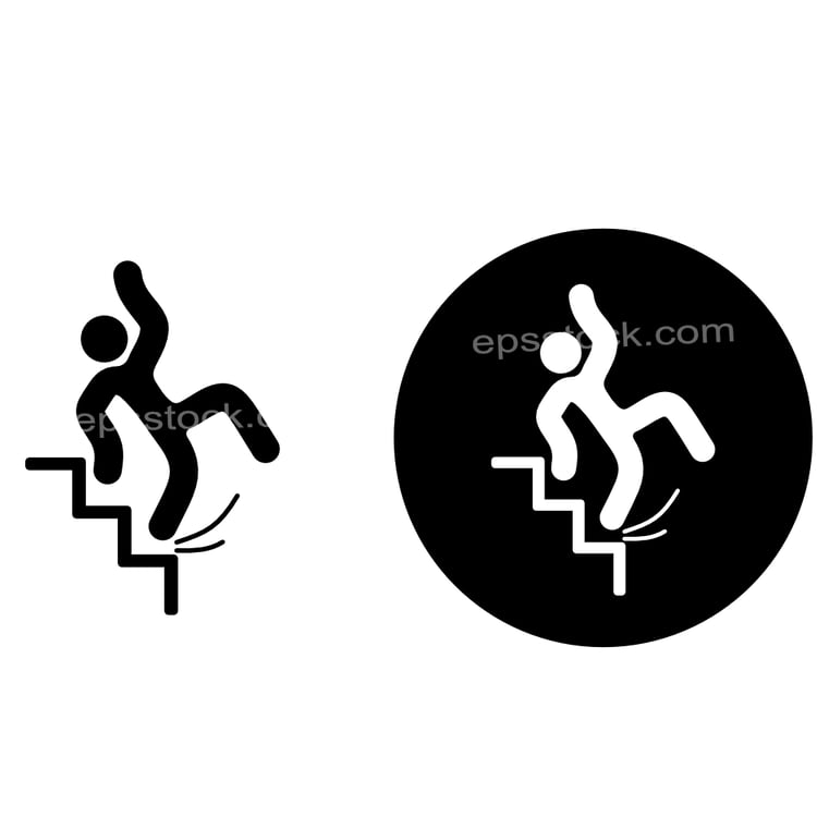 Accident on stairs symbol