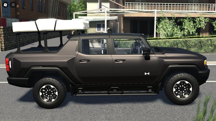 Side profile showcasing rugged futuristic truck design