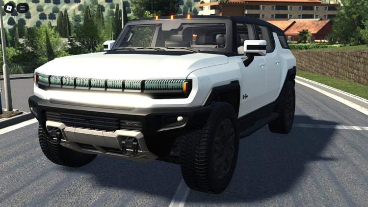 Front view of 2022 GMC Hummer EV Roblox model