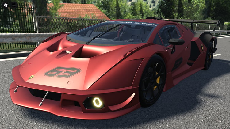 Front view of 2021 Lamborghini Essenza SCV12 Roblox model