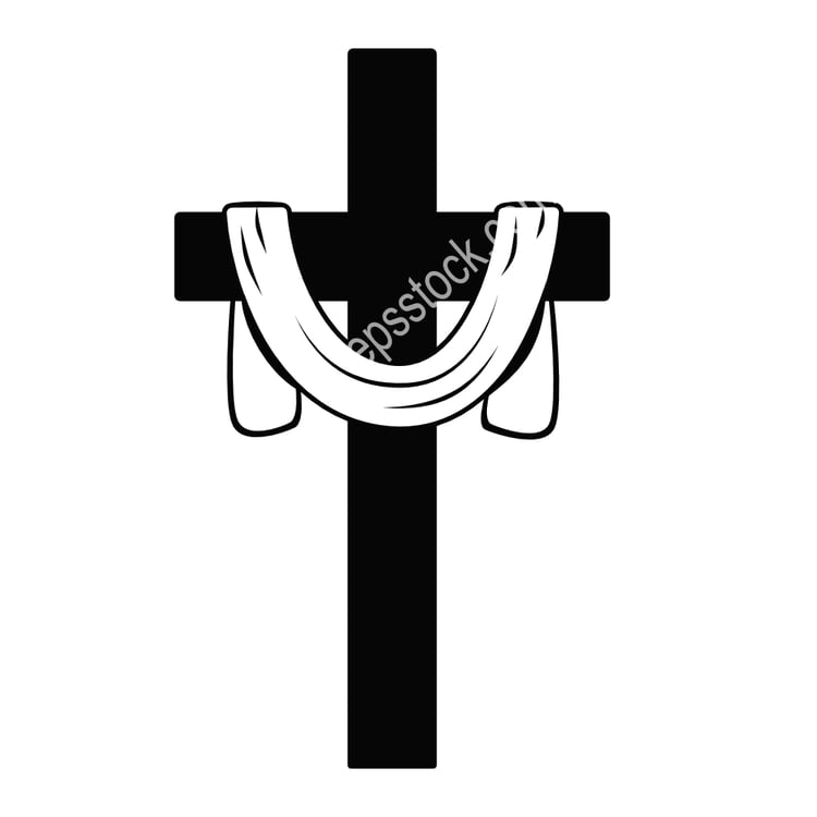 cross draped with cloth