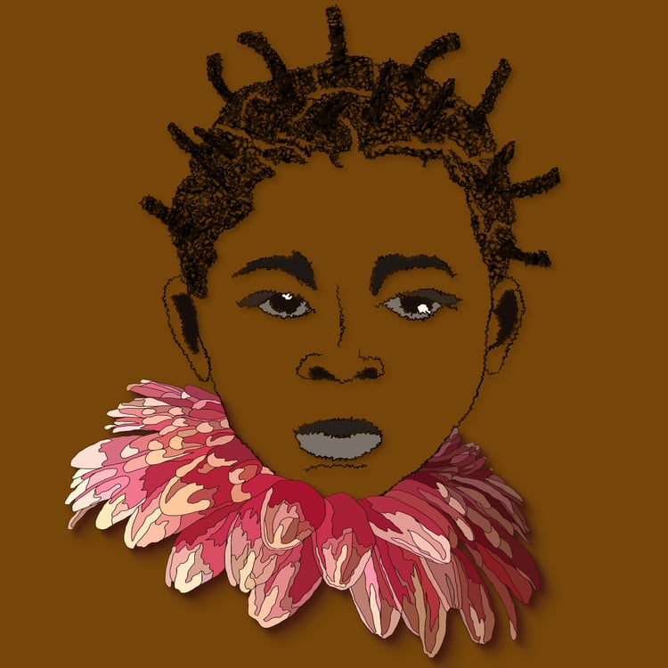 girl and flower