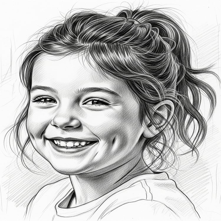 Realistic Woman Pencil Sketch