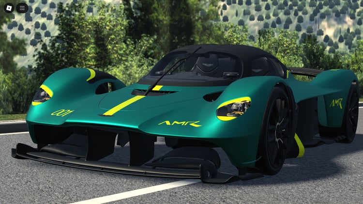 Front view of Aston Martin Valkyrie Roblox model
