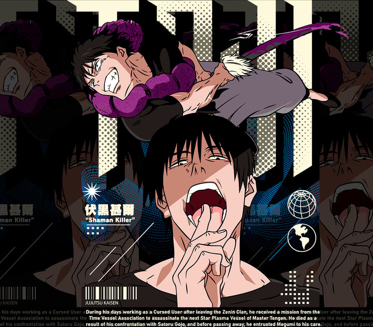 DESIGN ANIME Jujutsu Kaisen Toji Fushiguro