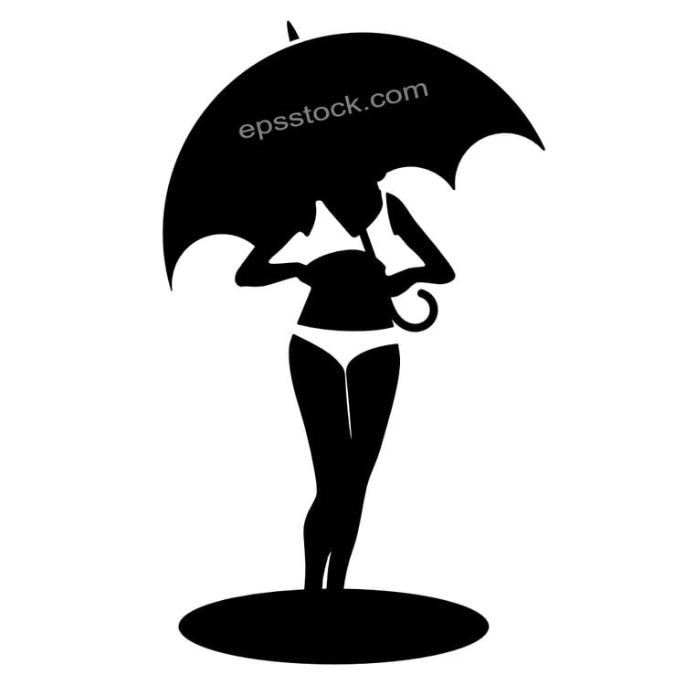 under umbrella on sunny day