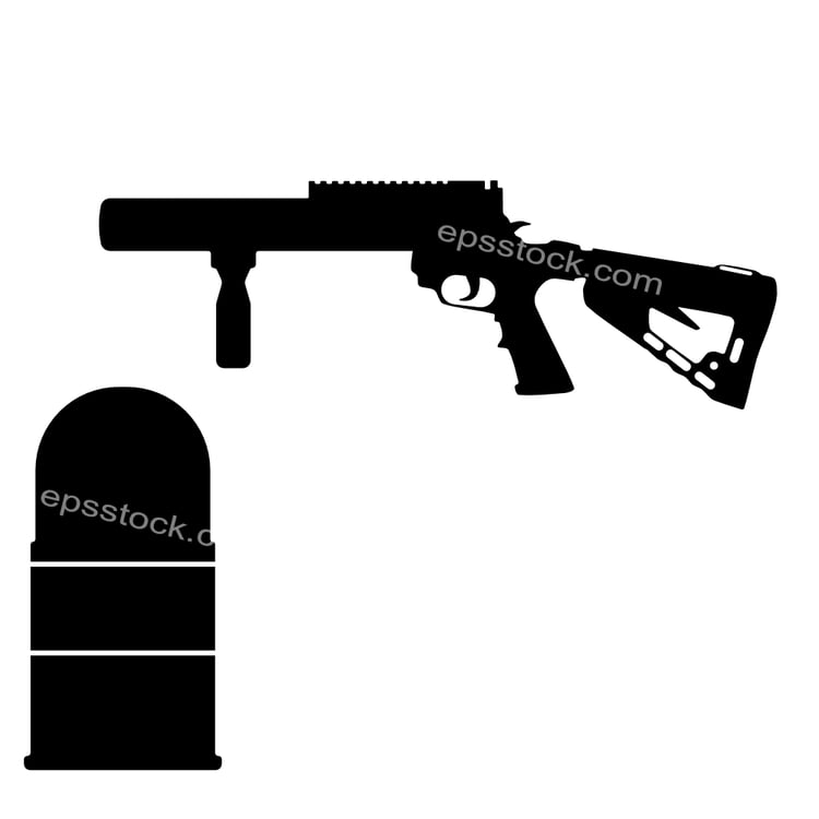 rubber bullet with gun