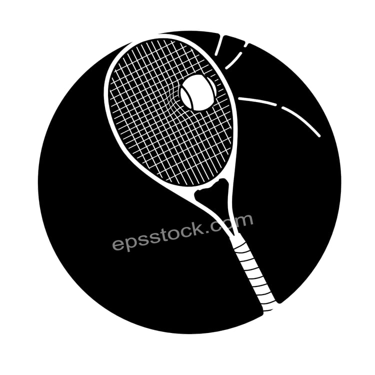 Tennis Racket Hitting Ball