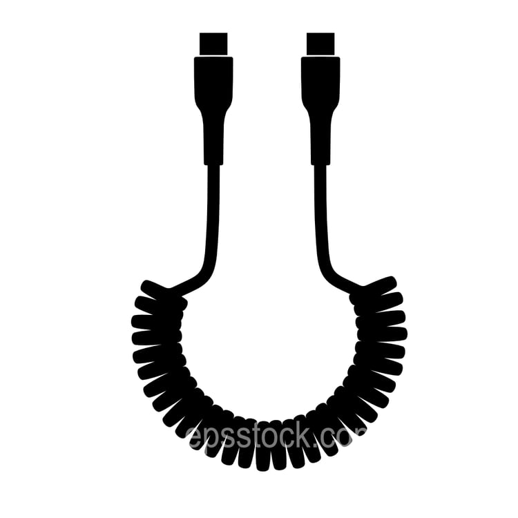 Coiled USB  Charger Cable