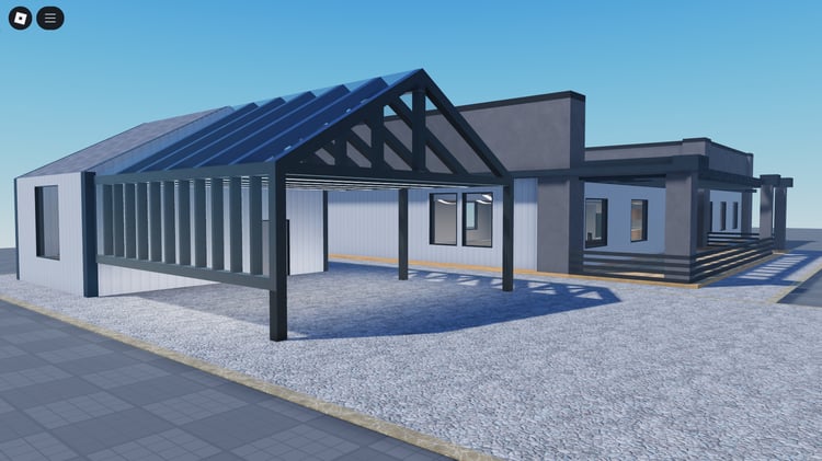 Garage space attached to modern home