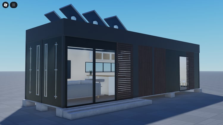 Exterior view of Roblox Container Home
