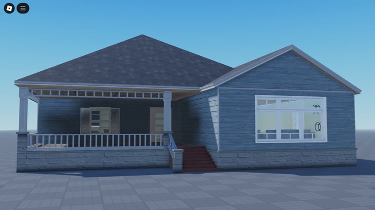 Front view of Classic American House Roblox build