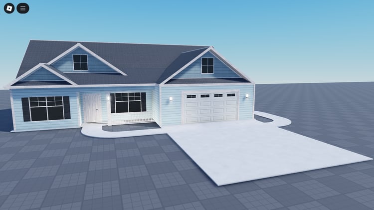 Front view of South Carolina suburban home model