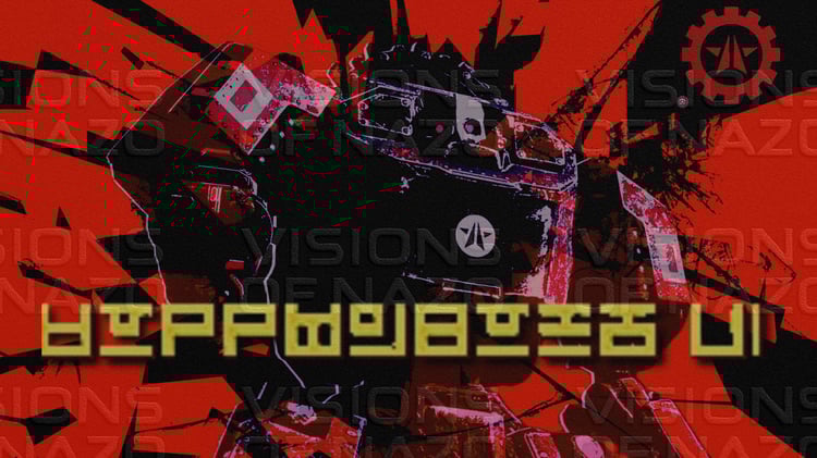 Helldivers II Automaton war machine poster in red and black propaganda style 4K wallpaper 3840 x 2160 pixels