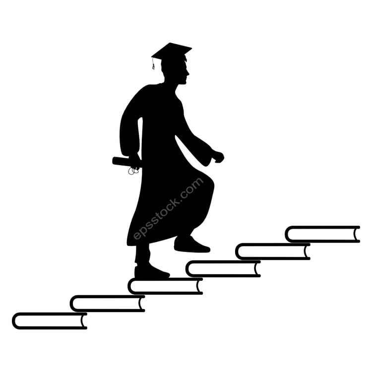 ladder of books as education concept
