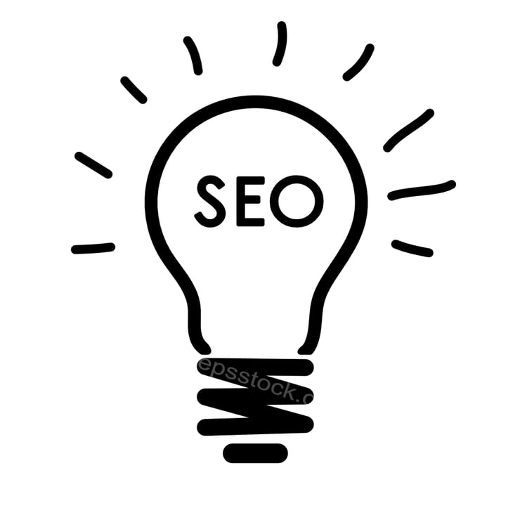 seo symbol light bulb shape