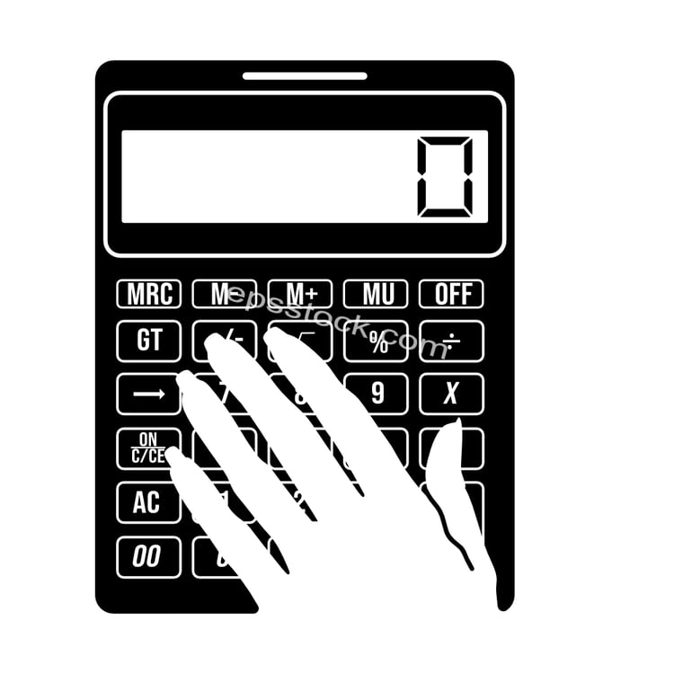 hand on calculator symbol