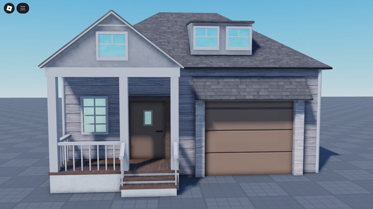 Front view of Small American filler building in Roblox