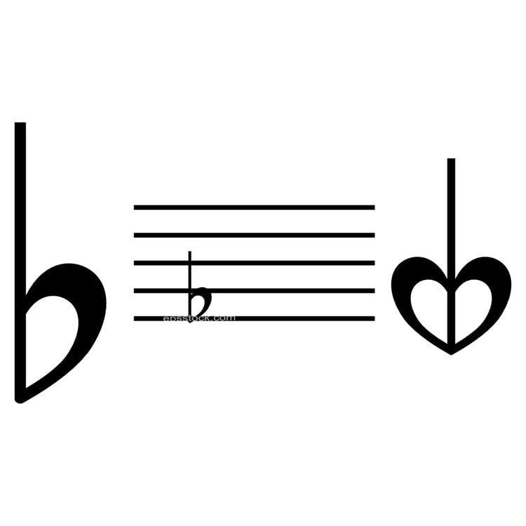 The music flat symbol