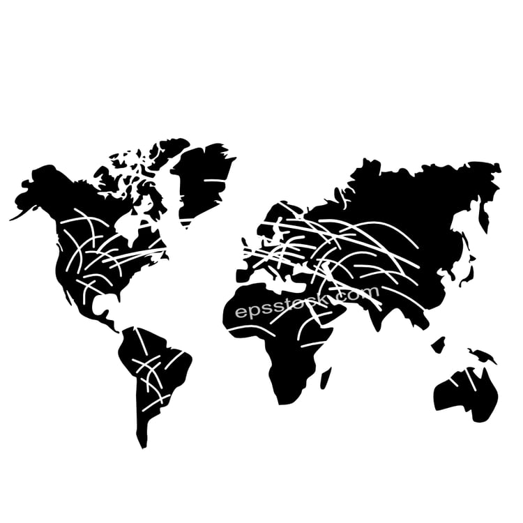 Global Network Connection World Map
