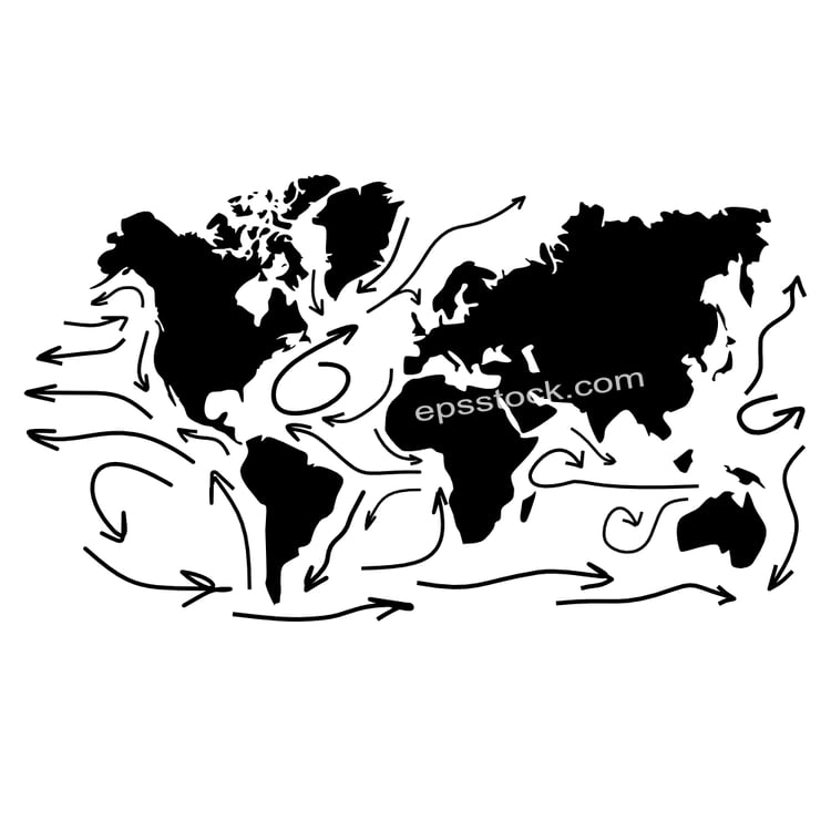 Ocean currents world map