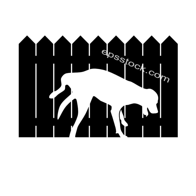 Dog peeing on fence