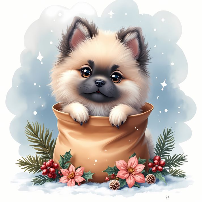 🐾65 Christmas Themed Dogs High-Res Art Images in different Illustrated and Painterly Art Styles  📦 What’s Included:  65 Files in total High Resolution: 300 DPI for professional quality Image Sizes: From 4608px to 6144px 🎨 Perfect For:  Wall Art & Décor Cu